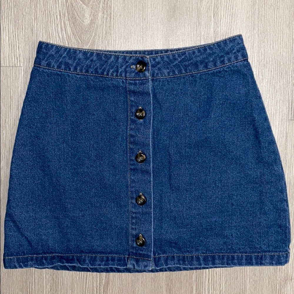 Button up denim skirt